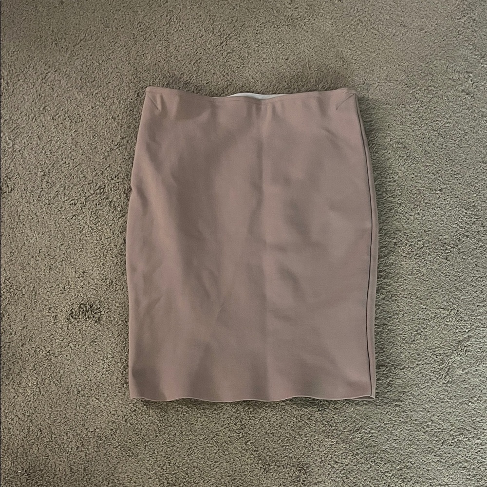 Haute Monde Taupe Midi Skirt